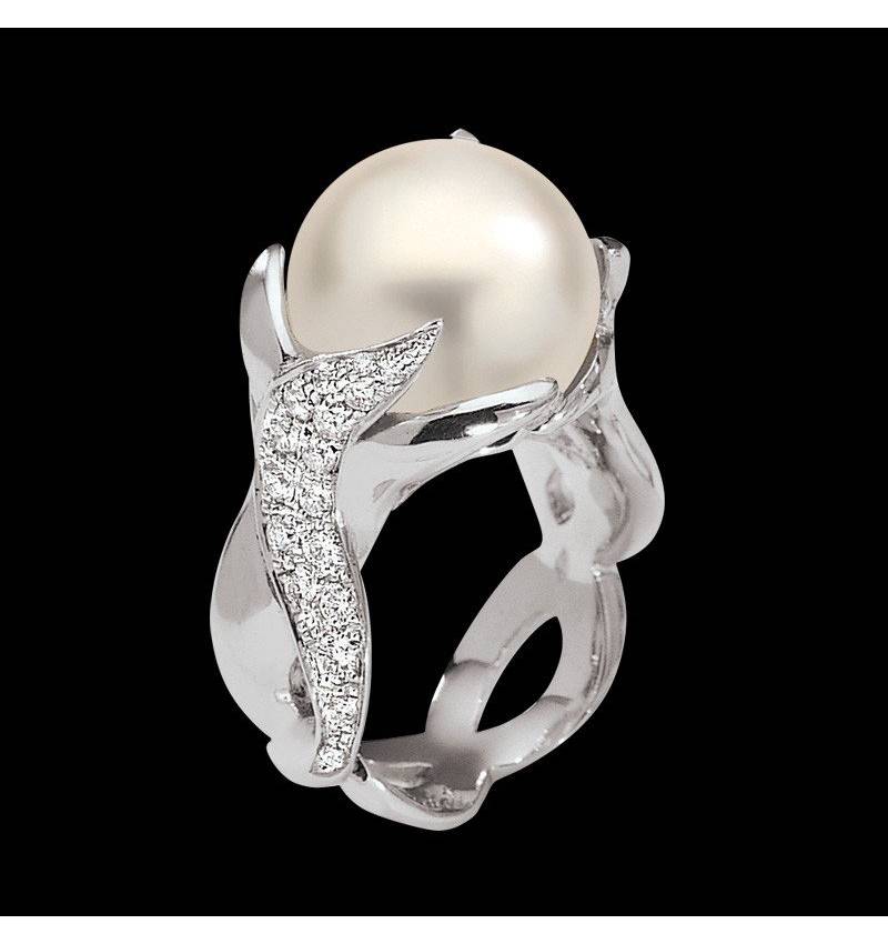 水神白珍珠戒指