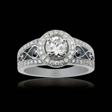 女沙皇K金钻石密镶订婚戒指