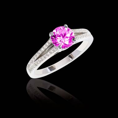 玛丽 粉红蓝宝石订婚戒指