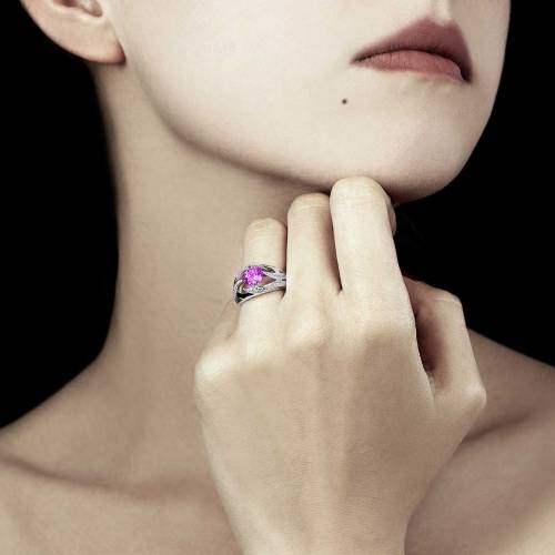 Bague saphir rose Ophélie