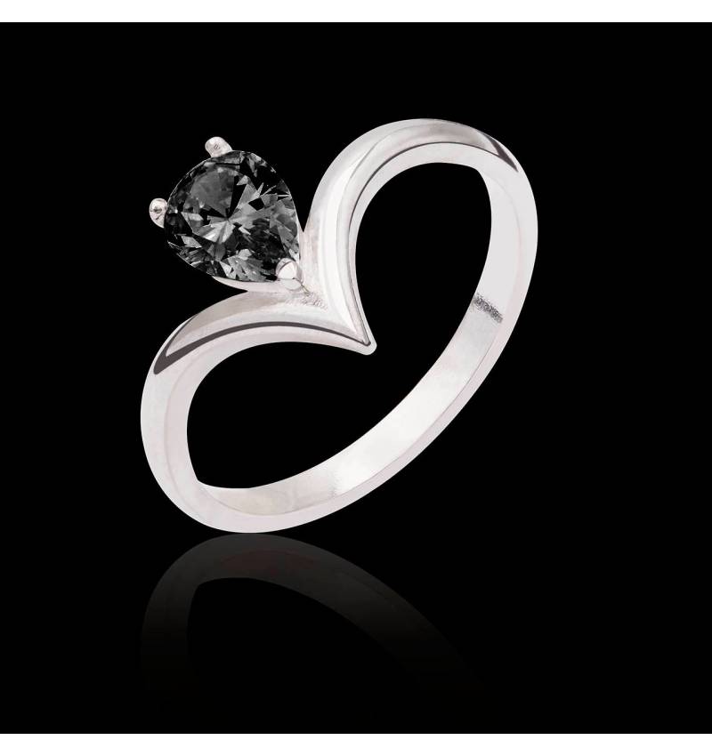 Bague diamant noir Flavie solo