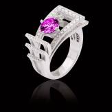 Bague saphir rose Romanesque