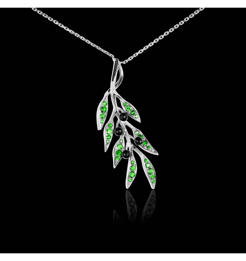 Pendentif tsavorite Branche d'olivier