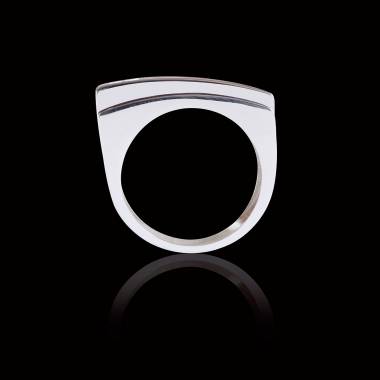 Bague homme or blanc Sensus