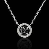 Pendentif diamant noir rond Soleil