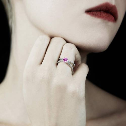 Bague saphir rose Amandine