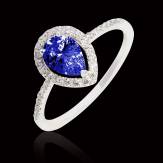 Bague saphir bleu poire Sandra