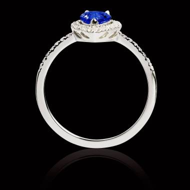 Bague saphir bleu poire Sandra