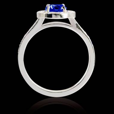 Bague saphir bleu ovale Sarah