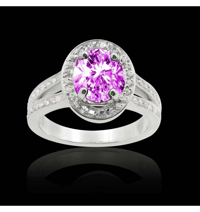 Bague saphir rose ovale Sarah