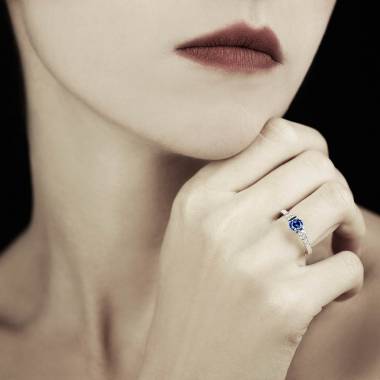 Bague saphir bleu Mila