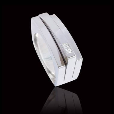 Bague homme or blanc Sensus