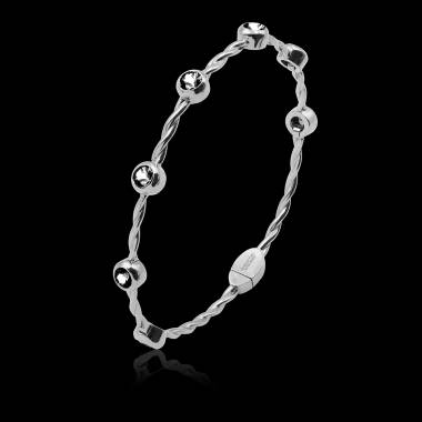 Bracelet diamant noir entrelacé