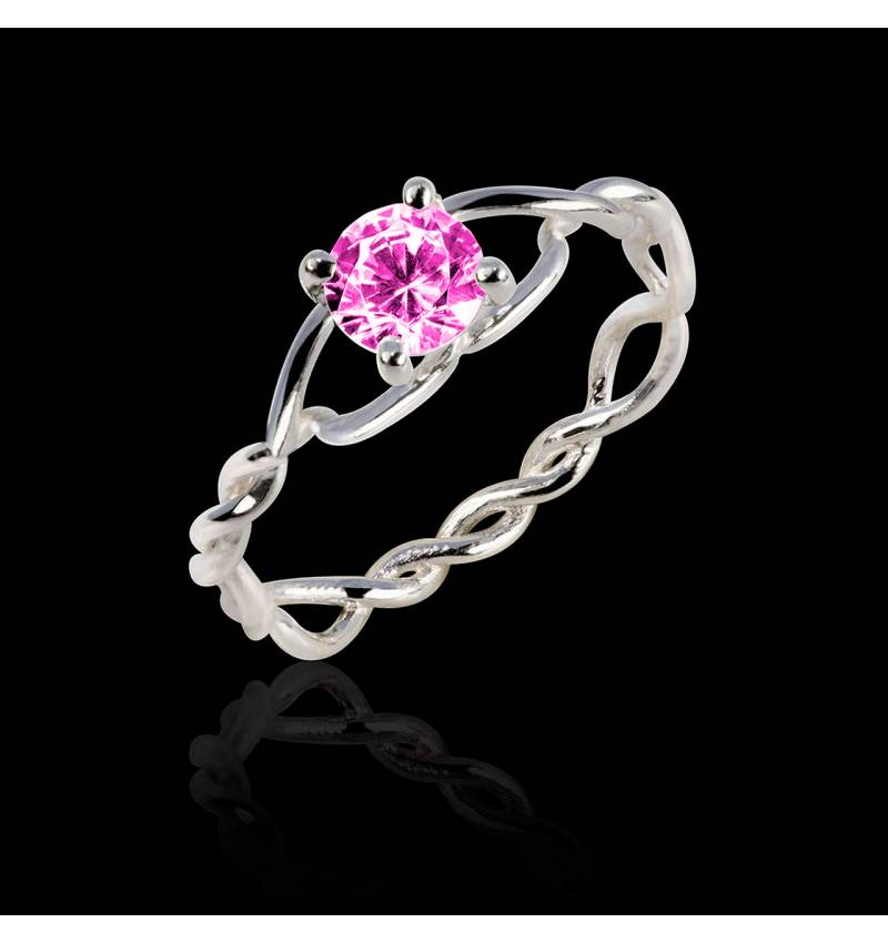 Bague Tourmaline rose Entrelassée