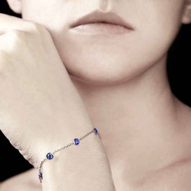 Bracelet saphir bleu Galets