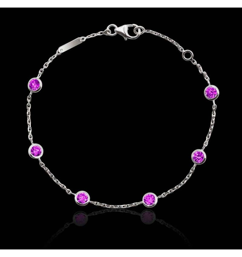 Bracelet saphir rose Galets