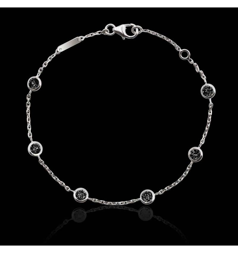 Bracelet diamants noir Galets