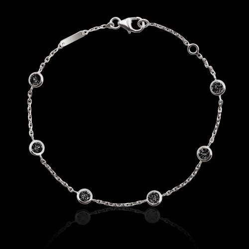 Bracelet diamants noir Galets