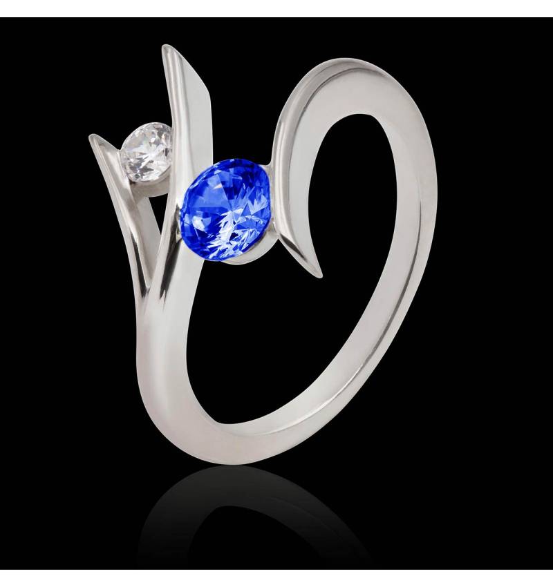 Bague saphir bleu Eva