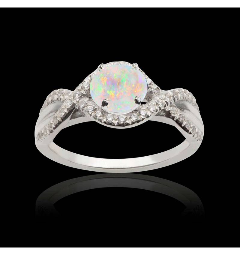 Bague opale blanche Juliette