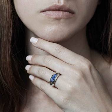 Bague saphir bleu Amélie