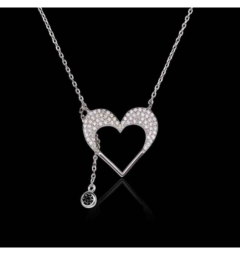 Pendentif diamant noir Coeur d'Amour