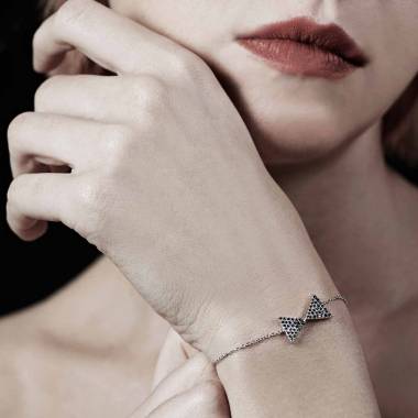 Bracelet diamant noir Noeud Papillon