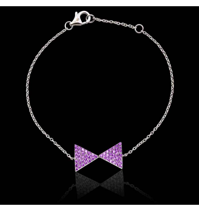 Bracelet saphir rose Noeud Papillon