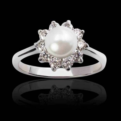 Bague perle blanche Ambrosia