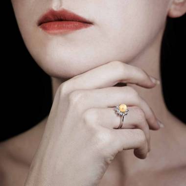 Bague perle gold Ambrosia