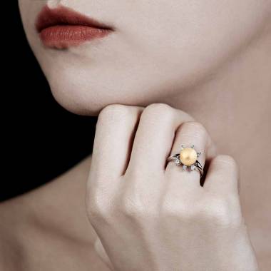 Bague perle gold Louna