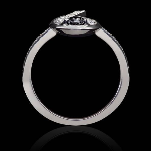 Bague diamant noir Flamme