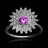 Bague saphir rose Marguerite