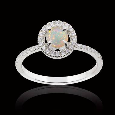 Bague opale blanche Isaure