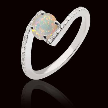 Bague opale blanche Lola