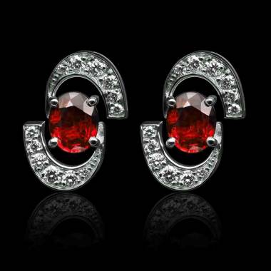 Boucles d'oreilles rubis...