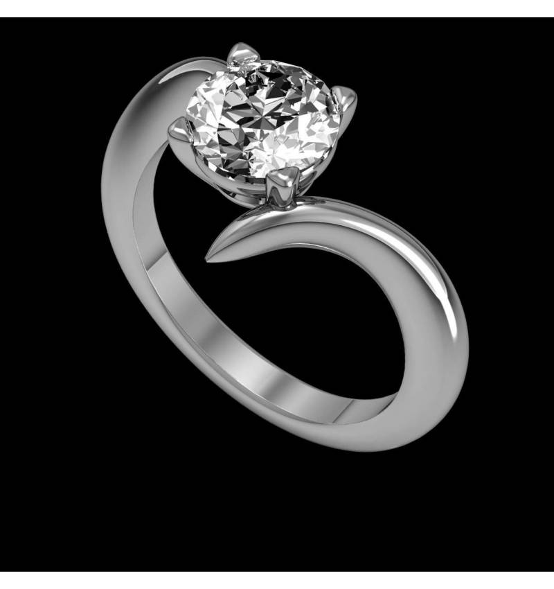 蛇纹 K金钻石订婚戒指