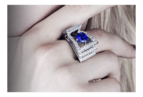 珍贵宝石订婚戒指